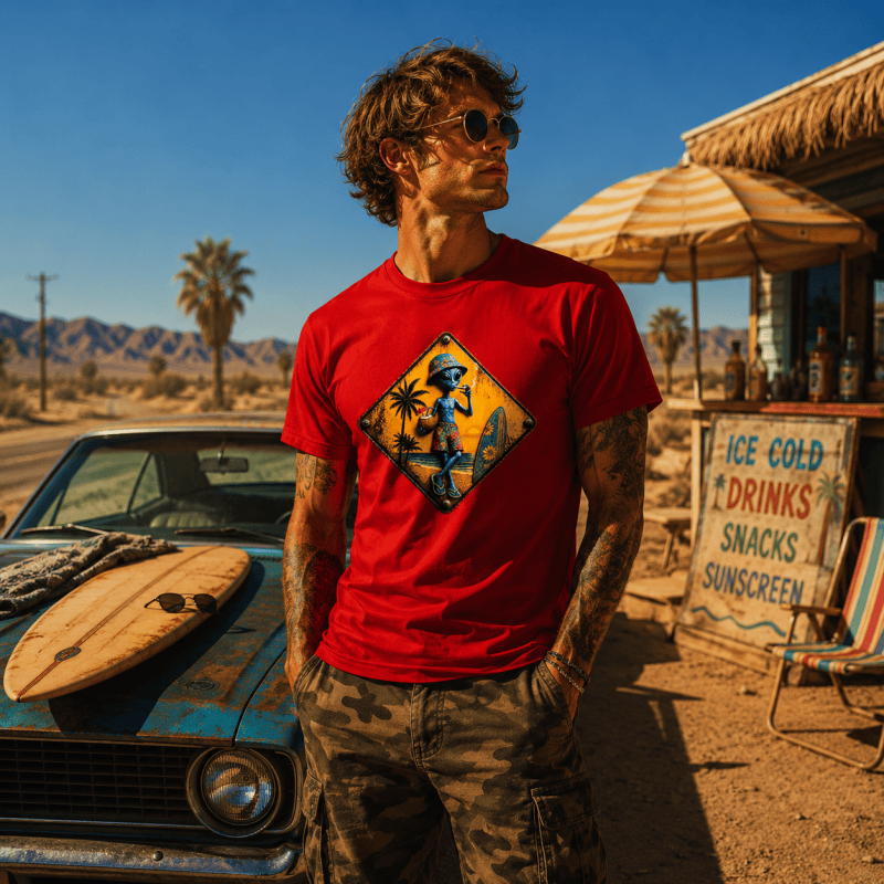 ArtiFacture SUMMALIEN Red Graphic T-Shirt